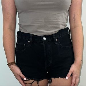 Levi’s 501 black cut off shorts
